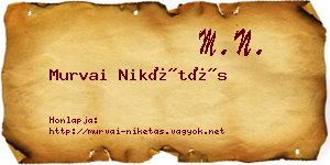 Murvai Nikétás névjegykártya